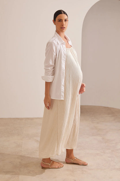 CAMISA GESTANTE E AMAMENTAÇÃO TRICOLINE DE ALGODÃO