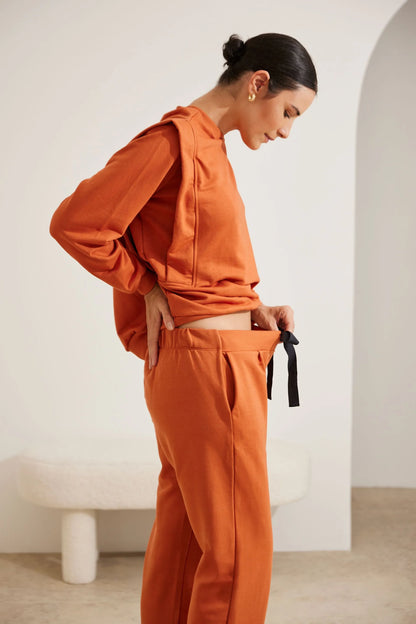 CALÇA GESTANTE MOLETOM COMFY RETA